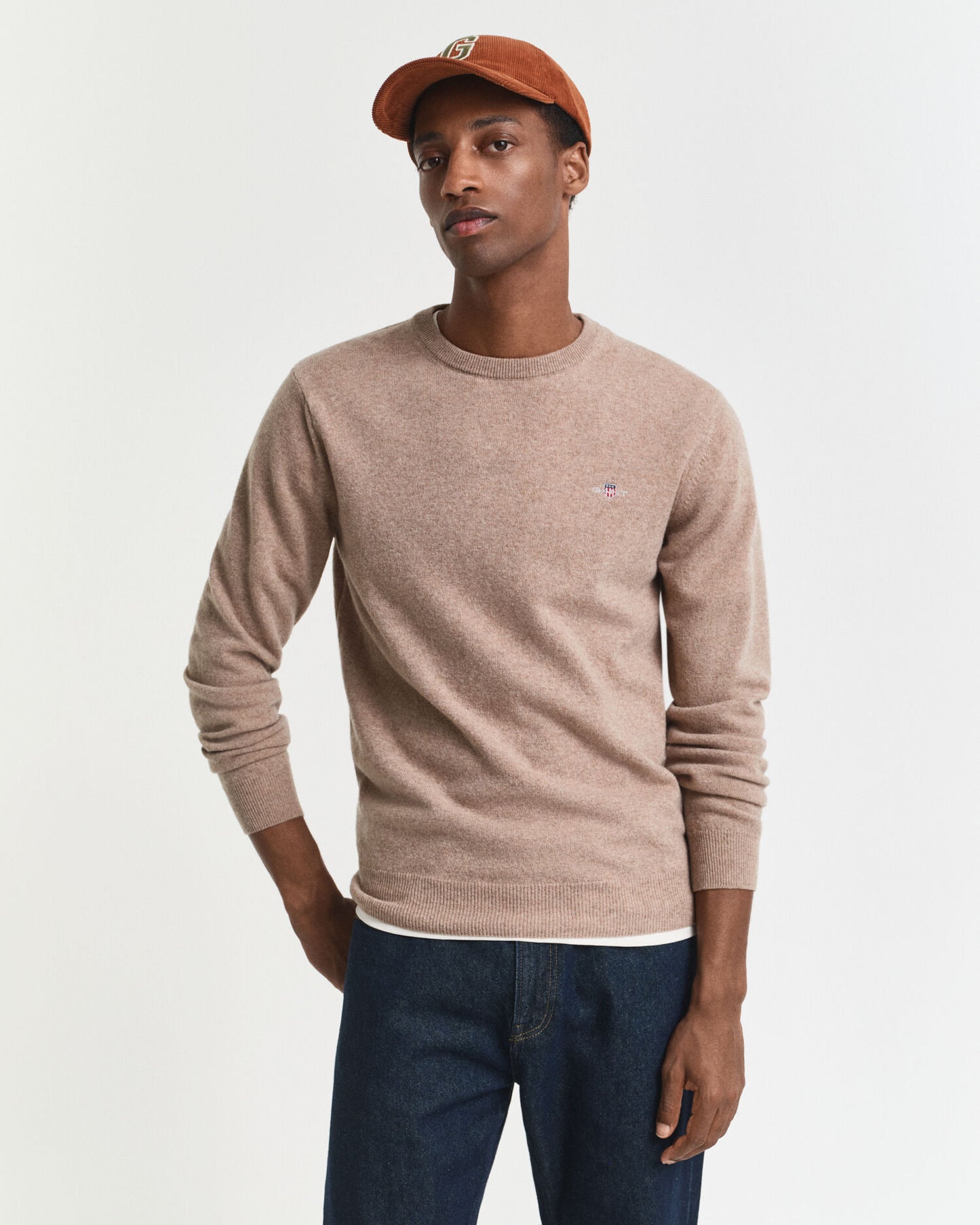 Superfeiner Lambswool-Pullover mit Rundhalsausschnitt