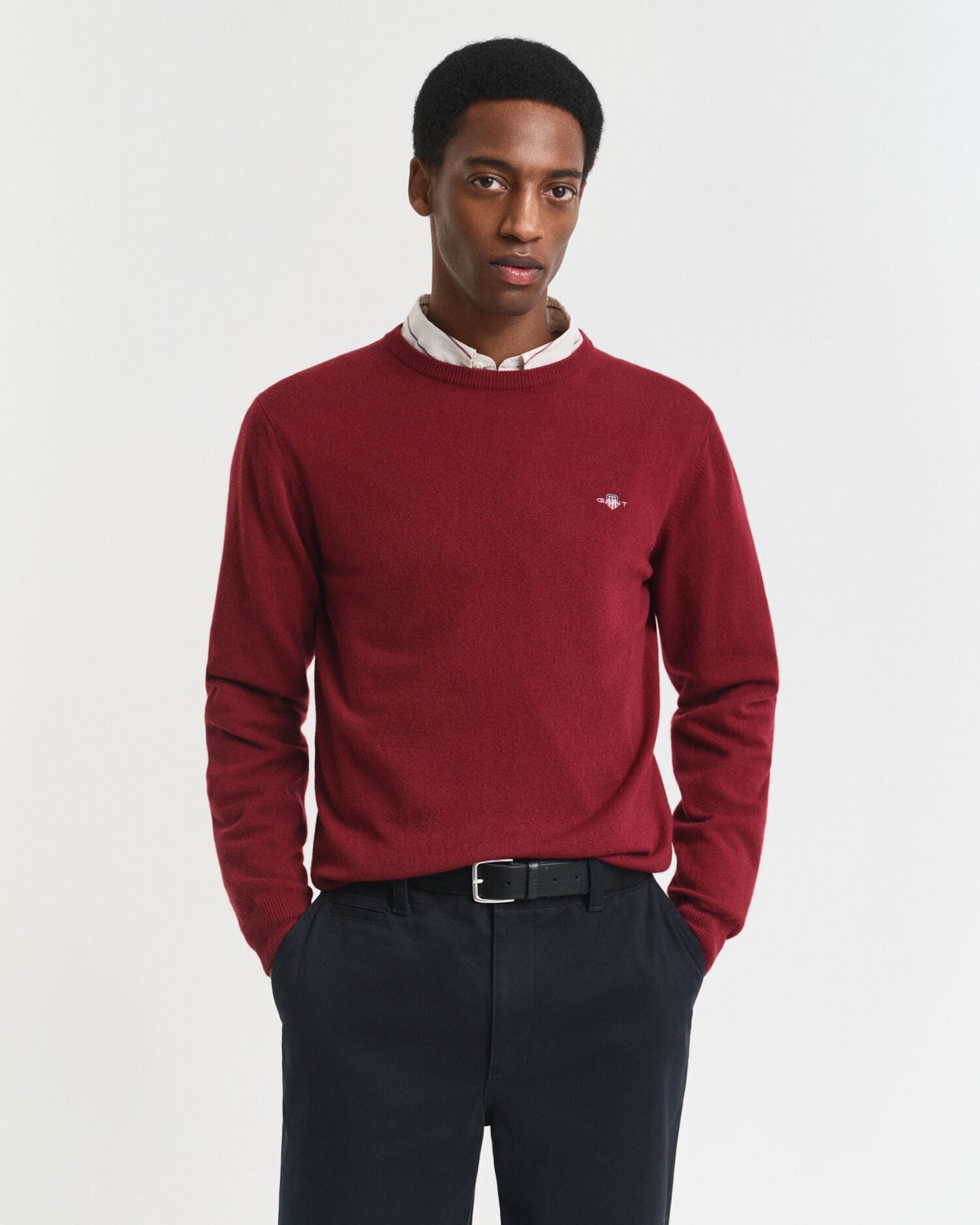 Feiner Lambswool-Pullover mit Rundhalsausschnitt