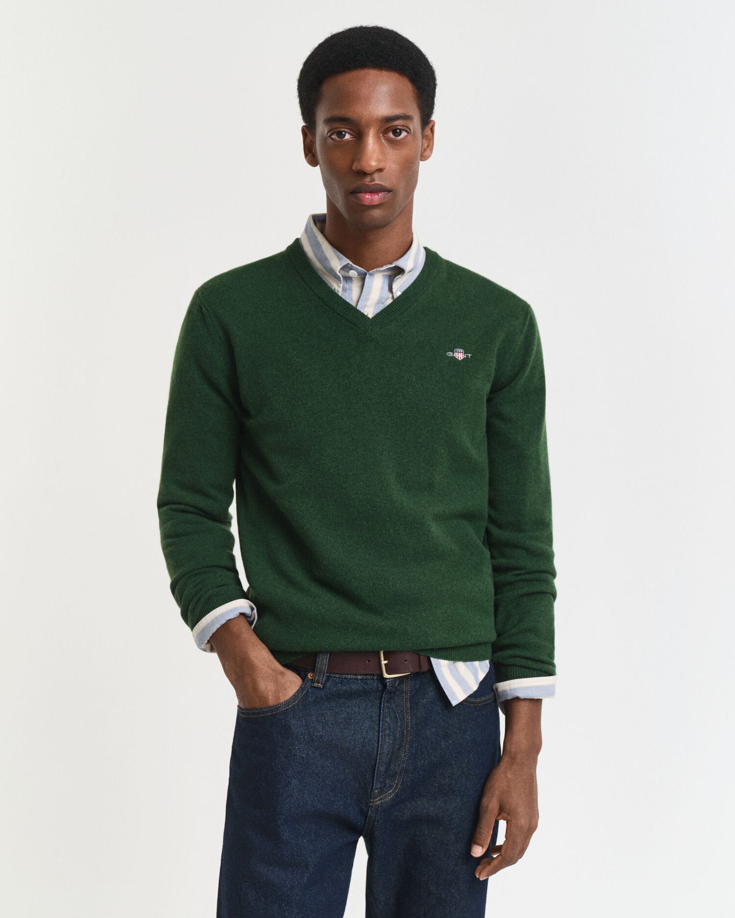 Feinste Lammlana-Pullover mit V-Ausschnitt