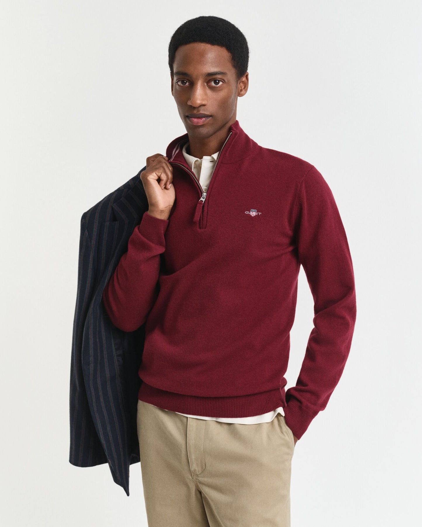Superfeiner Lambswool-Half-Zip-Pullover