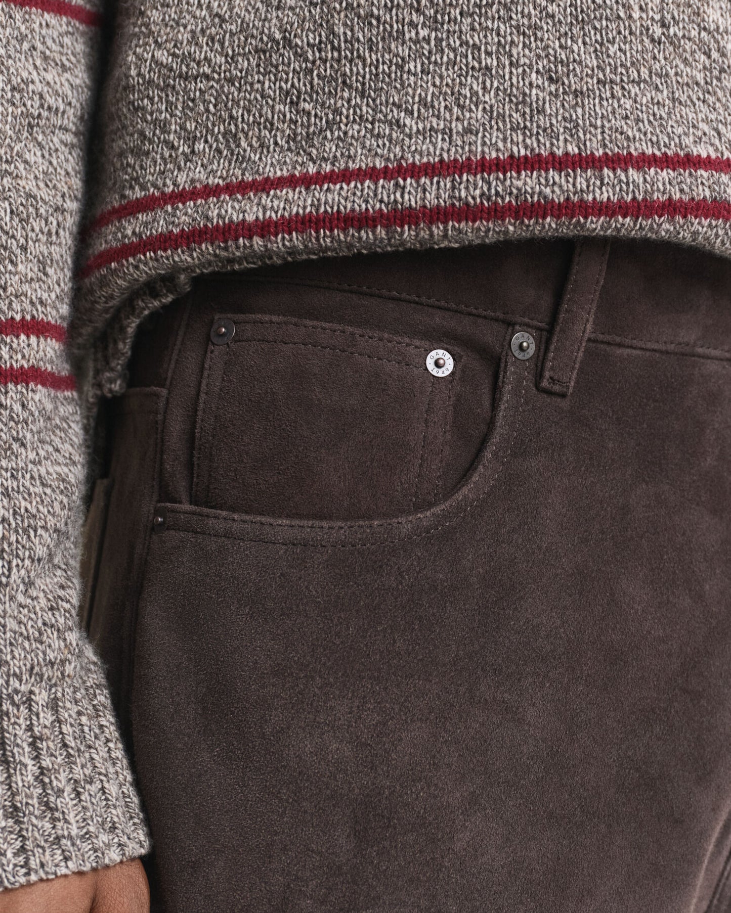 Wildleder Straight Fit Jeans