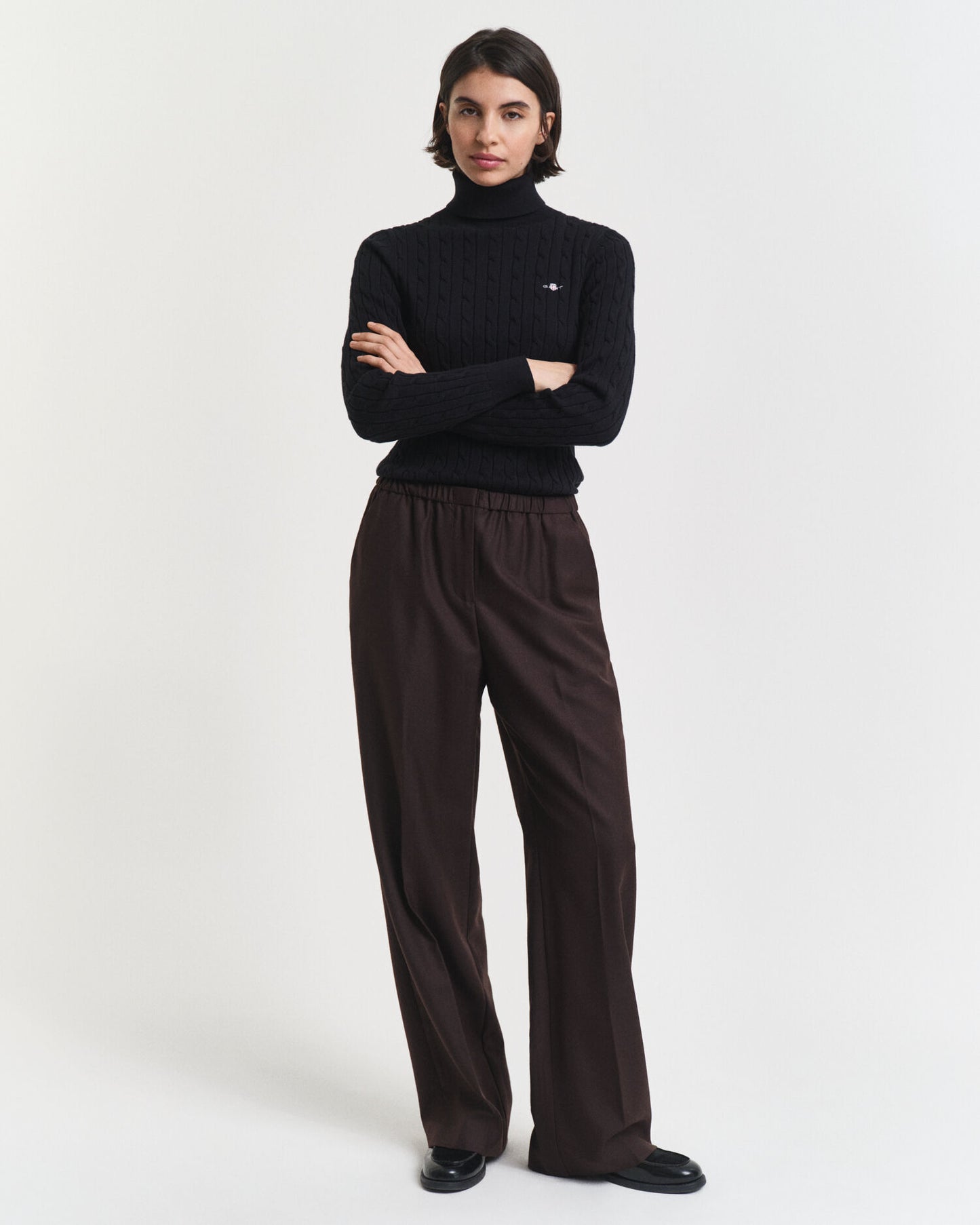 Pantalon en laine mélangée à enfiler