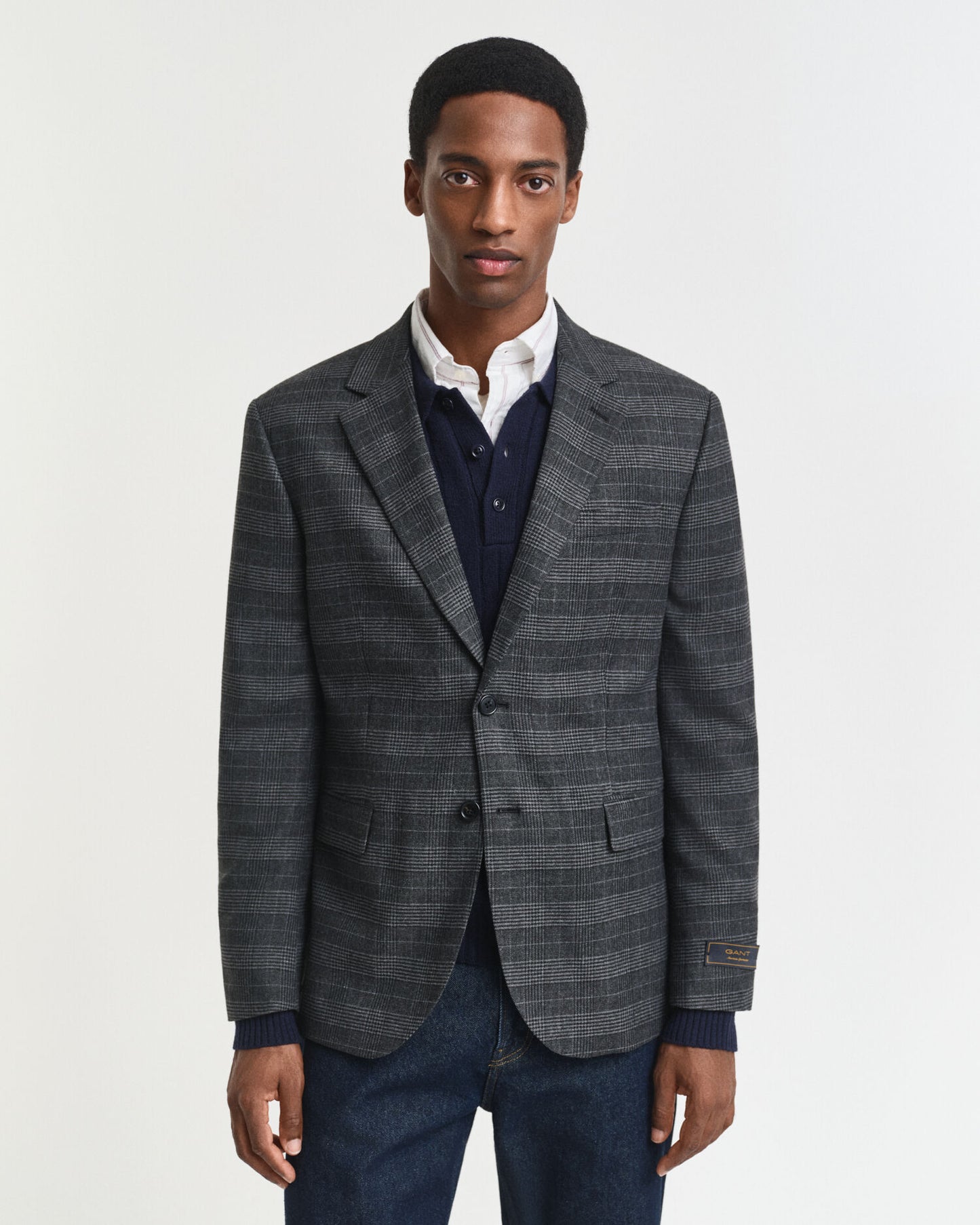 Slim-Fit-Sakko mit Glencheck-Muster