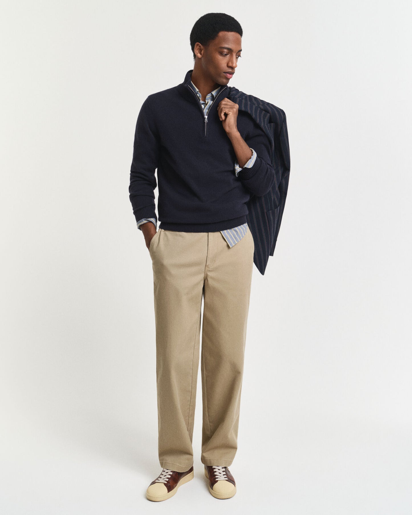 Kaschmir-Half-Zip-Pullover