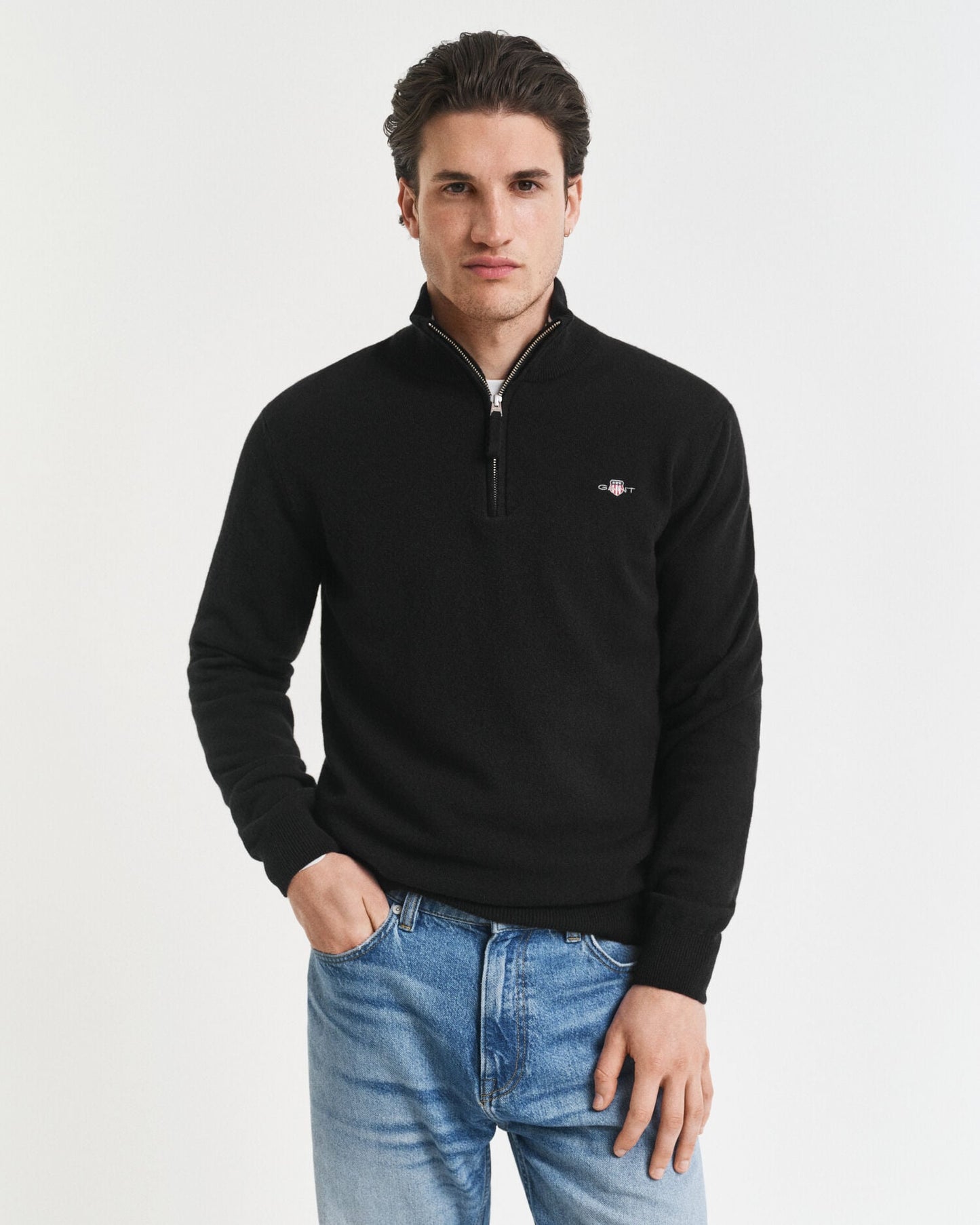 Superfeiner Lambswool-Half-Zip-Pullover