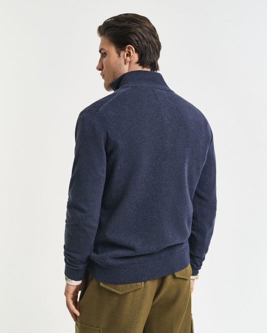 Pull mi-zippé en agneau de première qualité