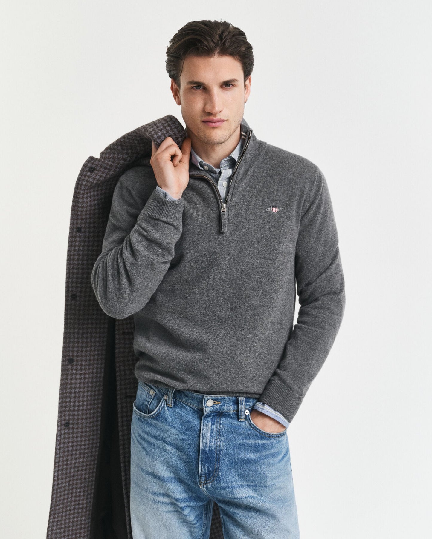 Superfeiner Lambswool-Half-Zip-Pullover