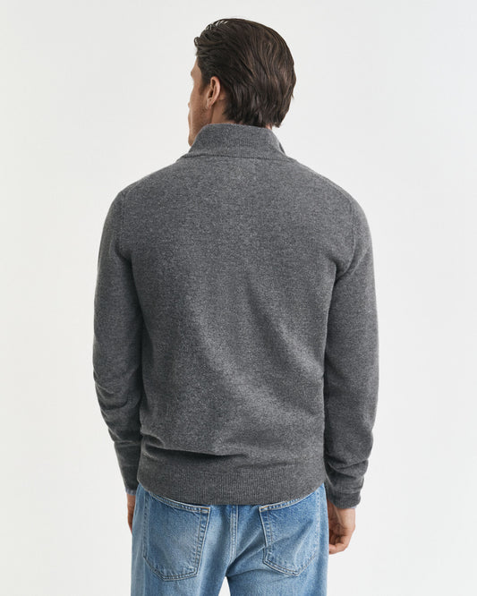 Pull demi-zip en lambswool superfine