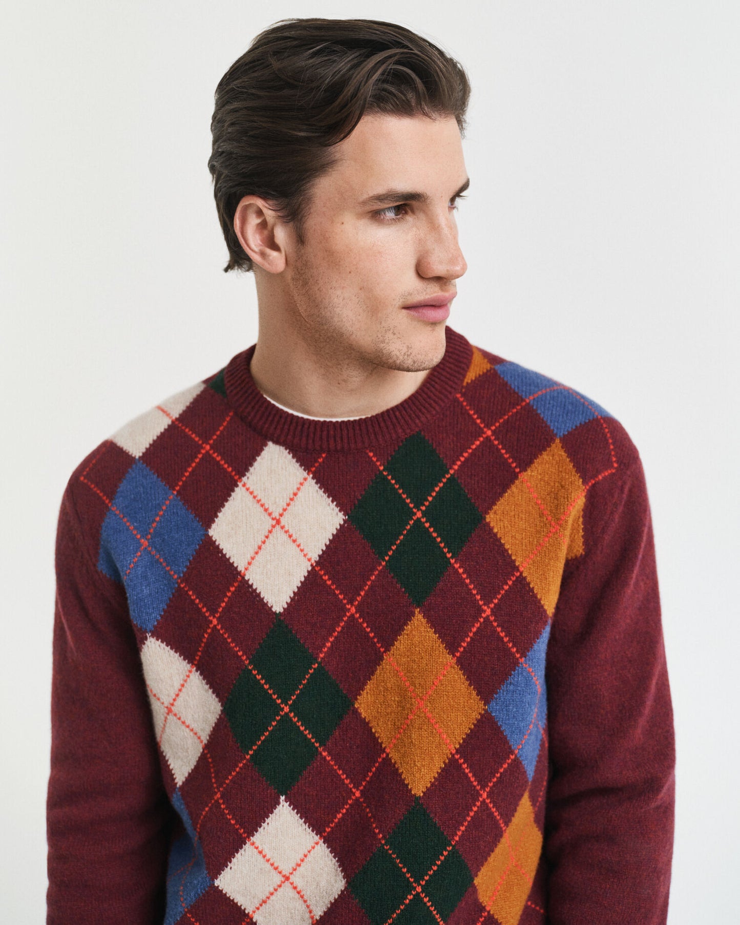 Argyle-Pullover mit Rundhalsausschnitt