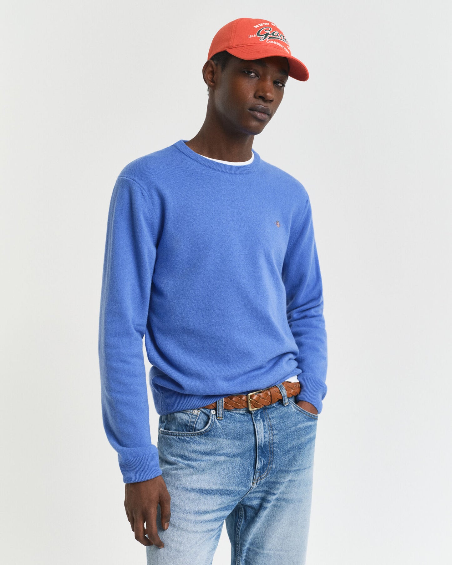 Superfeiner Lambswool-Pullover mit Rundhalsausschnitt