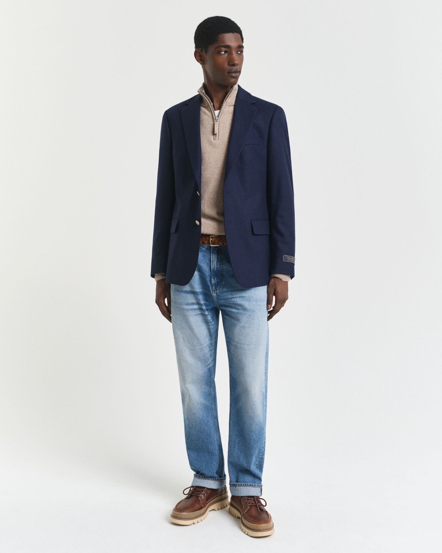 Pull demi-zip en lambswool superfine