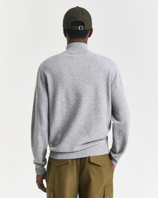 Chandail demi-zip en lambswool extrafin