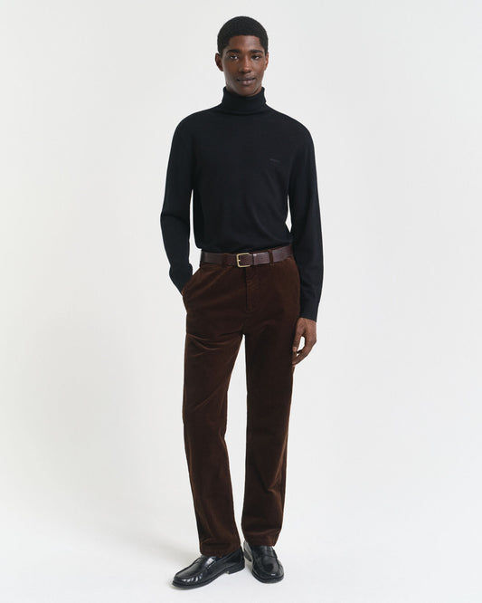 Pantalon Chino en Coton Velours Coupe Droite