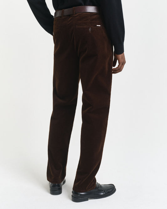 Pantalon Chino en Coton Velours Coupe Droite