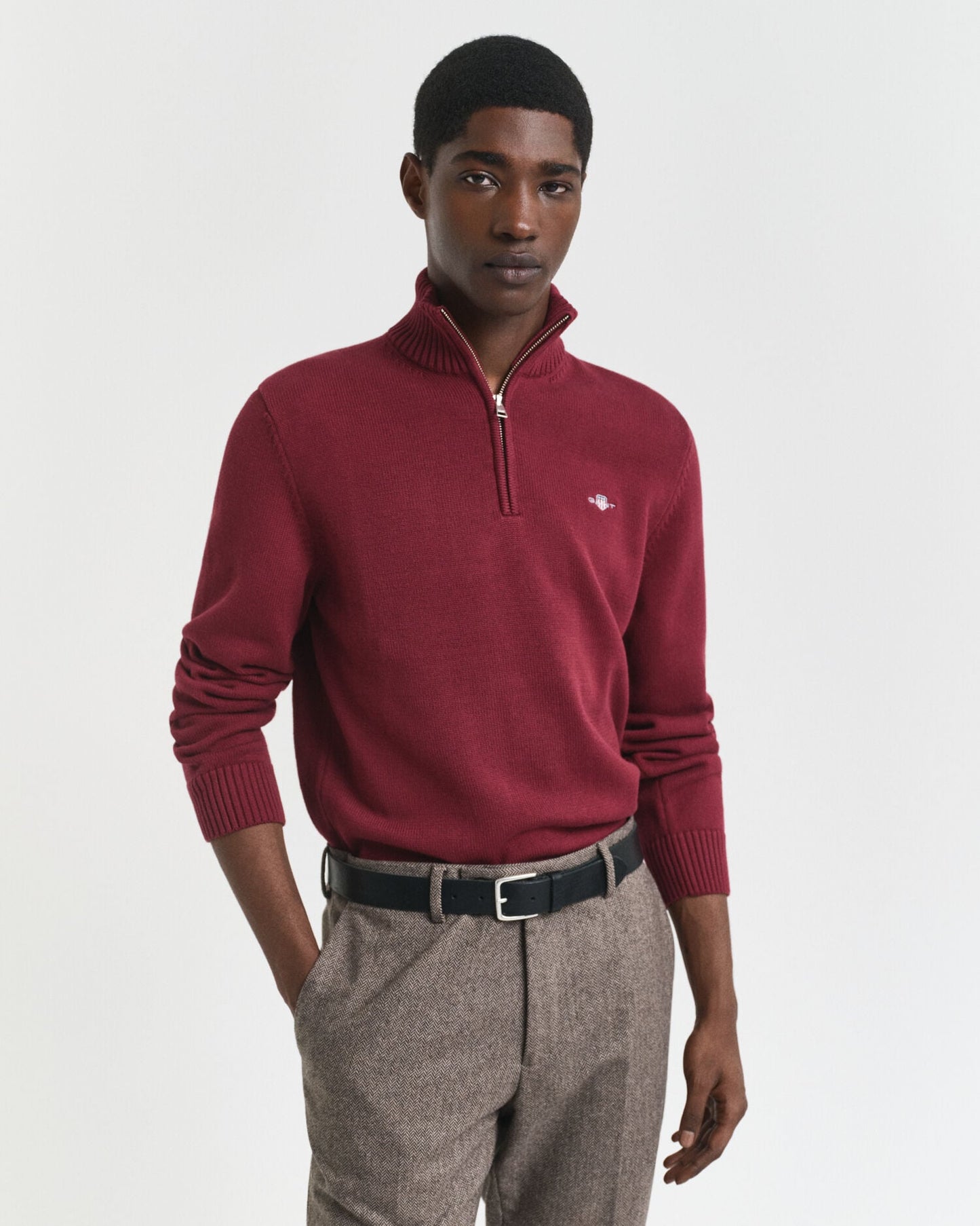 Freizeit-Baumwoll-Half-Zip-Pullover