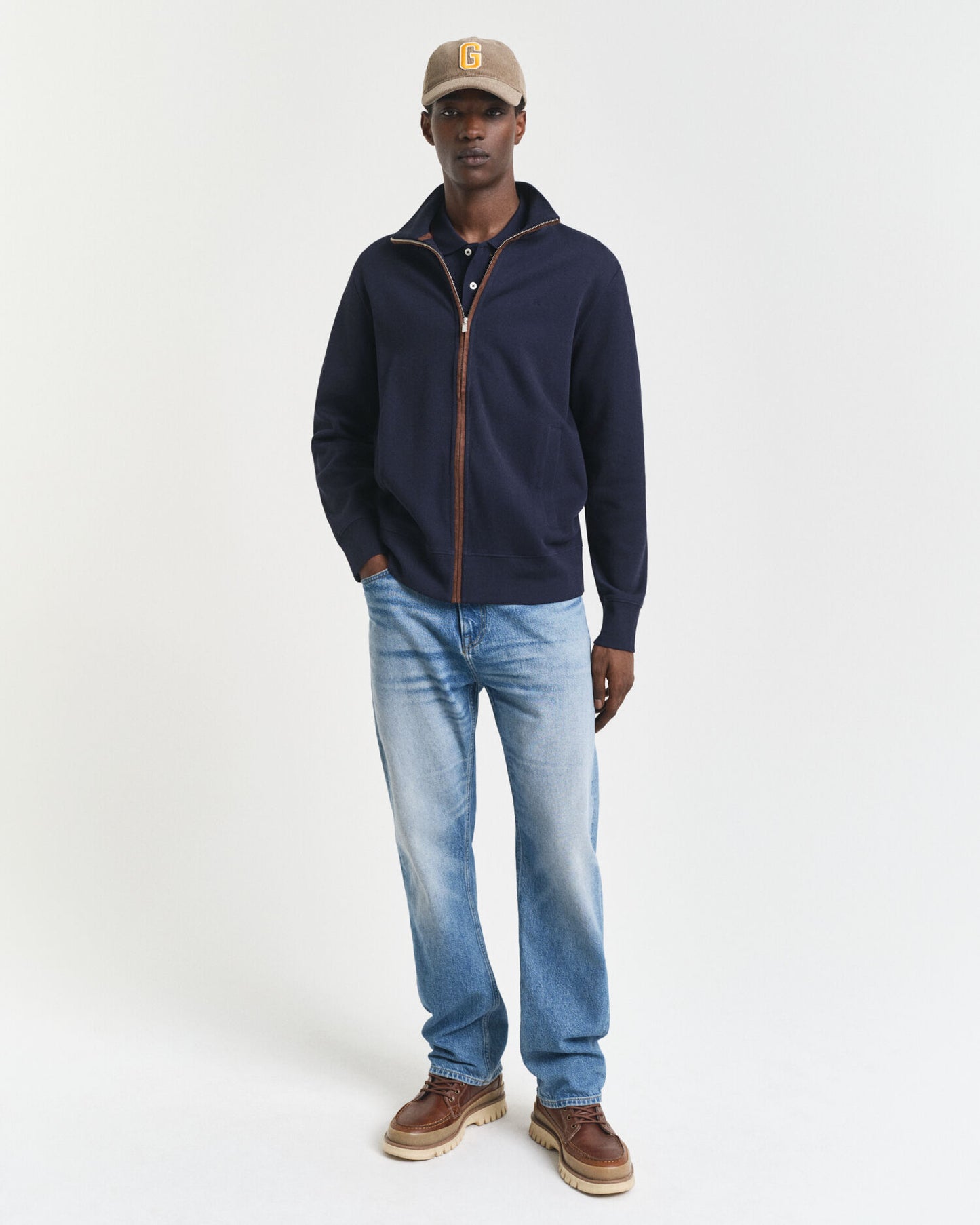 Cardigan zippé à côtes Sacker