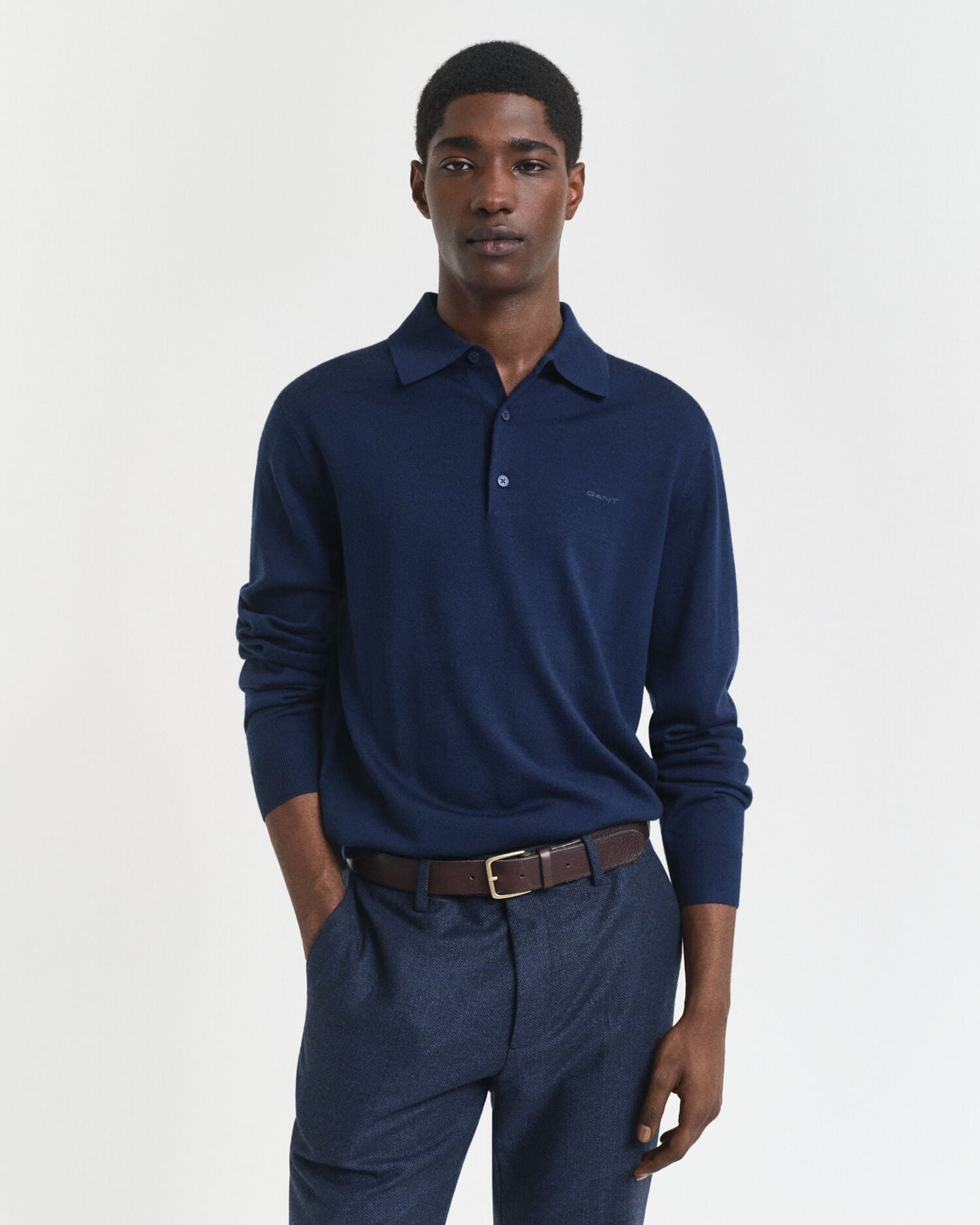 Polo en laine mérinos extra fine