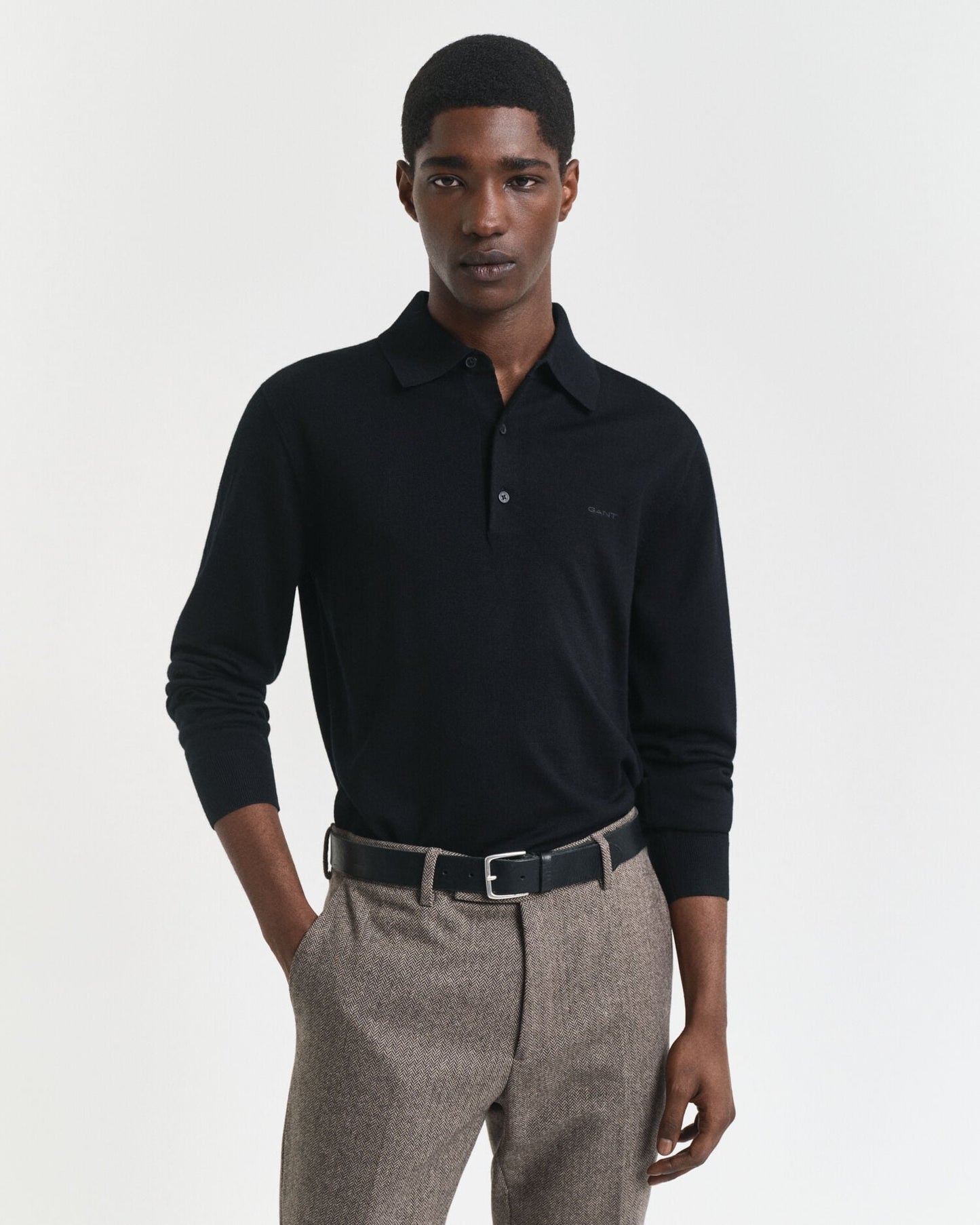 Polo-Pullover aus extrafeiner Merinowolle