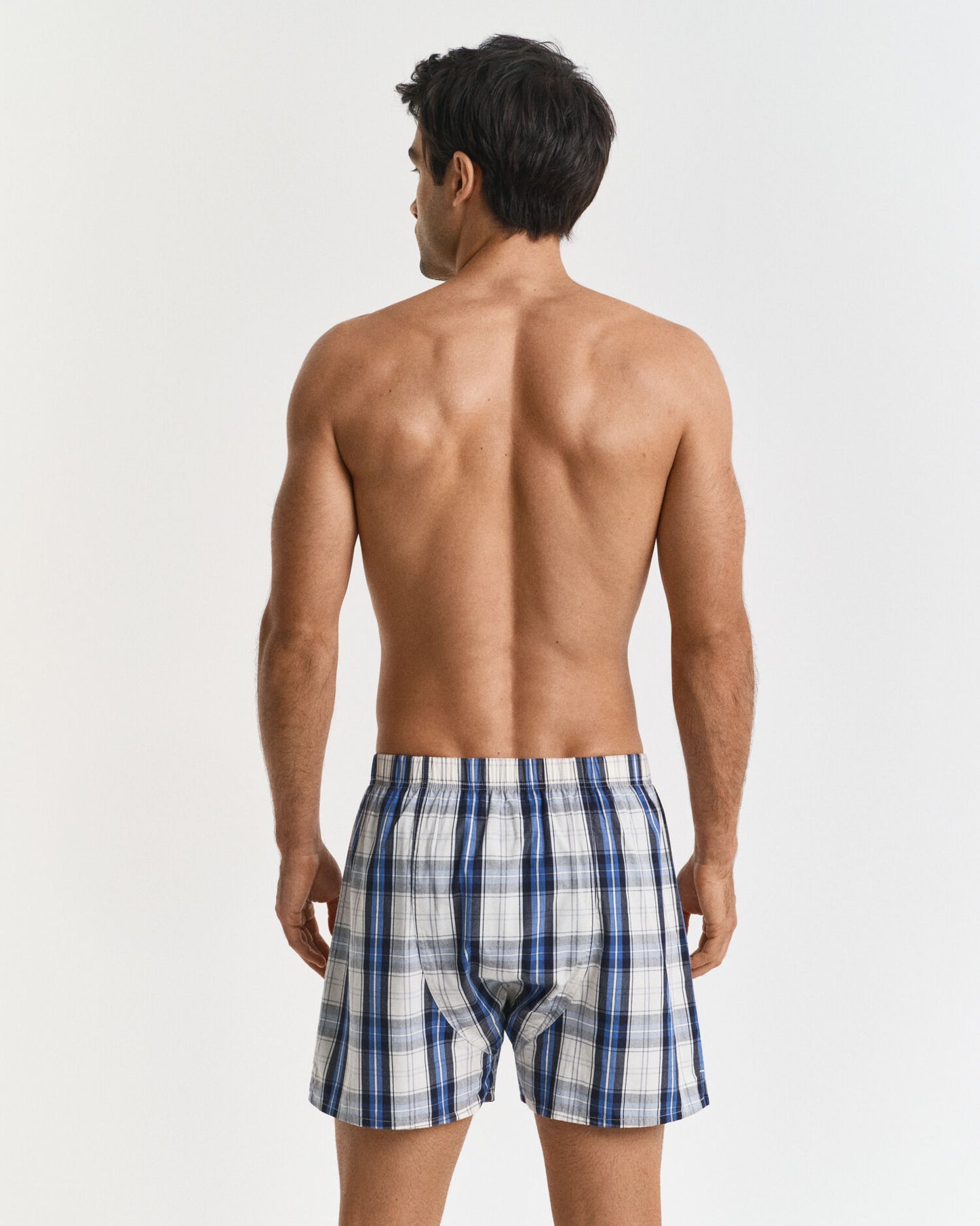 2er-Pack karierte und einfarbige Boxershorts