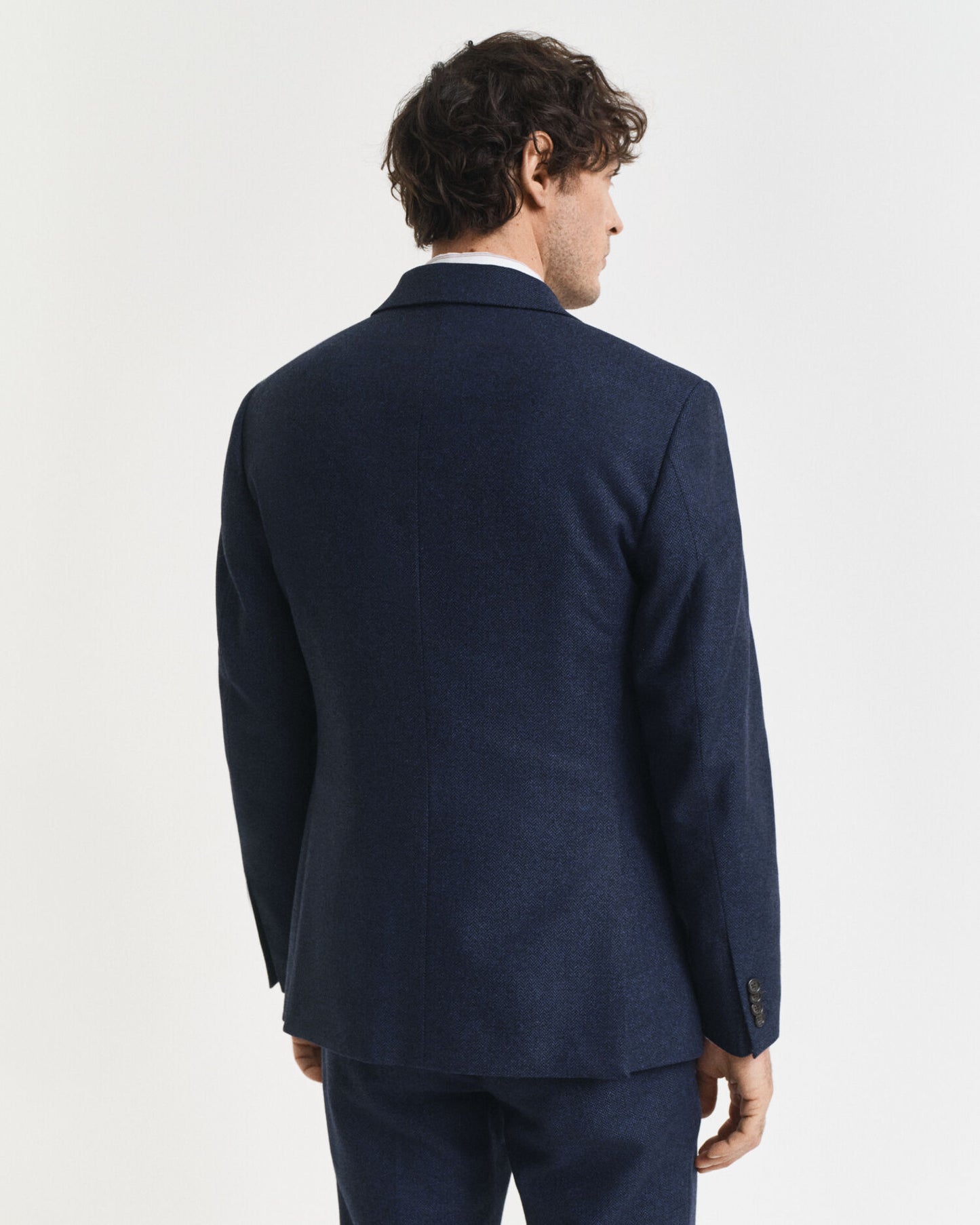 Veste de costume ajustée en flanelle à chevrons