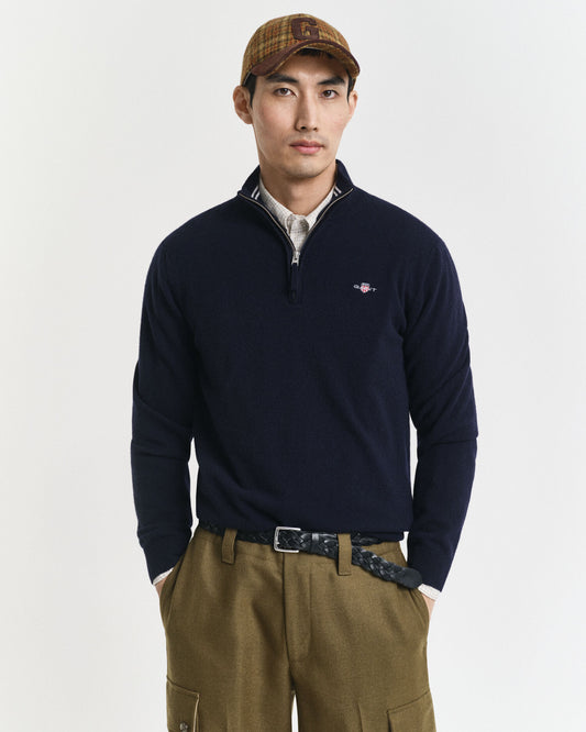 Pull demi-zip en lambswool superfine