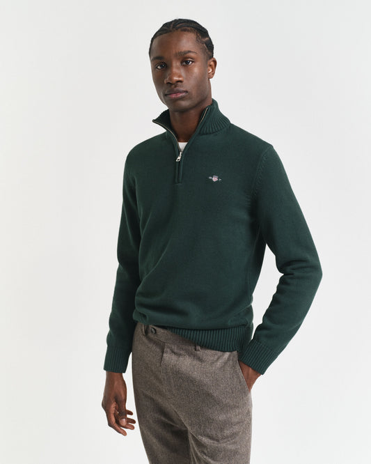 Pull décontracté en coton demi-zip