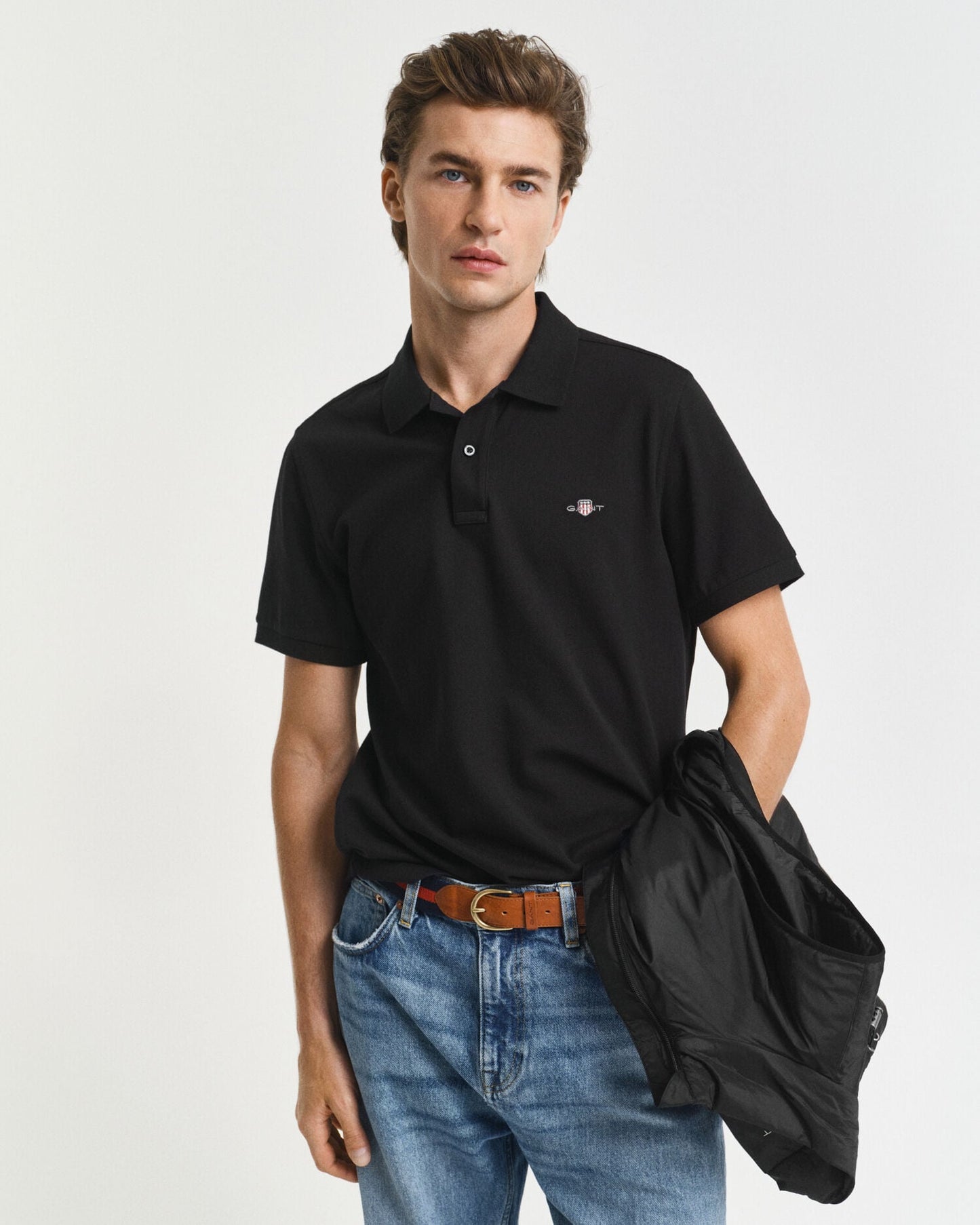 Regular Fit Polohemd aus Piqué mit Wappen